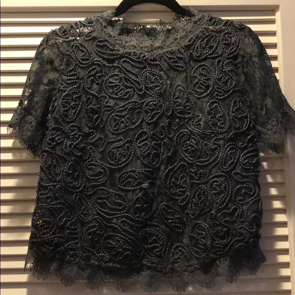 ZARA Lace/Embroidered top, M